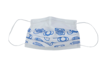 Load image into Gallery viewer, PPE print icons on white disposable face mask made in usa