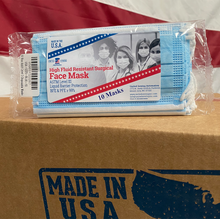 Load image into Gallery viewer, pack of blue disposable face masks made in usa