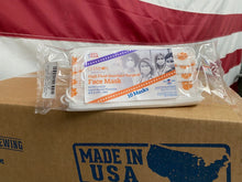 Load image into Gallery viewer, 10 pack of clemson print on white disposable face mask made in usa