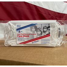 Load image into Gallery viewer, pack of white disposable face masks made in usa