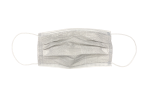 chevron stripe design on white disposable face mask made in usa