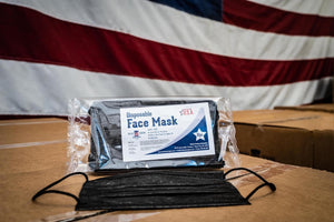 black disposable face mask made in usa