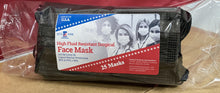 Load image into Gallery viewer, bag of black disposable face masks made in usa

