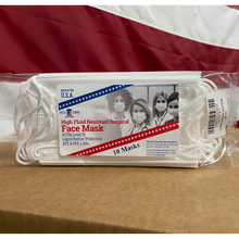 Load image into Gallery viewer, pack of white disposable face masks made in usa
