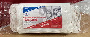 bag of white disposable face masks made in usa